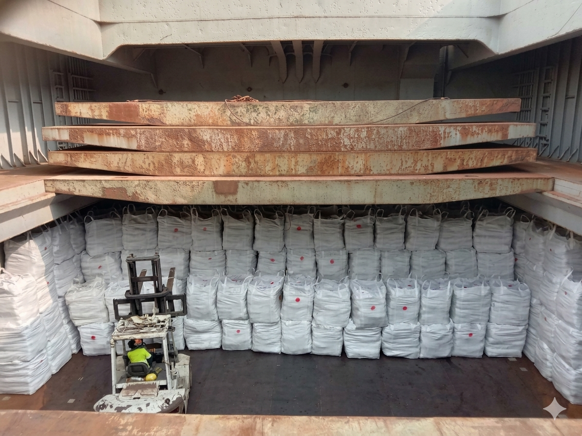 jumbo bags On a barge