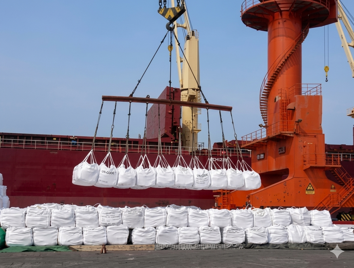 jumbo bags On a barge